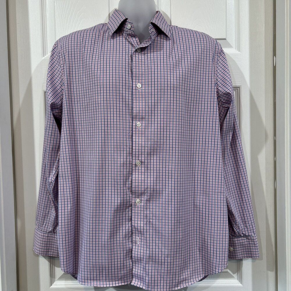 Bonobos Stretch Dress Shirt Mens 16.5 35 Button Up Standard Fit Plaid